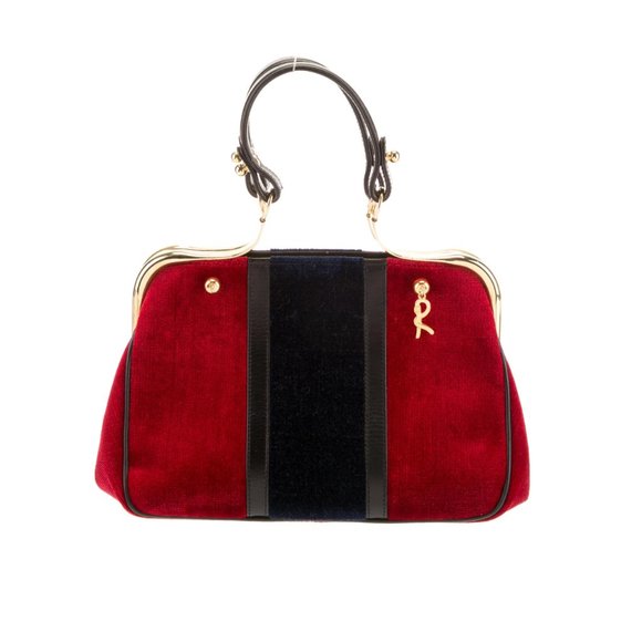 ROBERTA DI CAMERINO red velvet handle bag - Picture 3 of 4